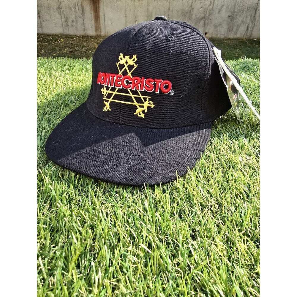 Monte Cristo Cigars Hat Baseball Flexfit Stretch Cap Black Wool by YUPOONG NWT